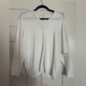 Lulu’s Stretchy Ivory V-Neck Dolman Sleeve Top
